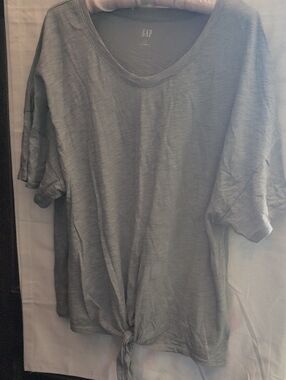 GAP Women's Light Green Tie-Front Short Sleeve Tee